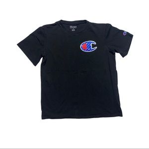 Champion embroidered big logo patch t shirt